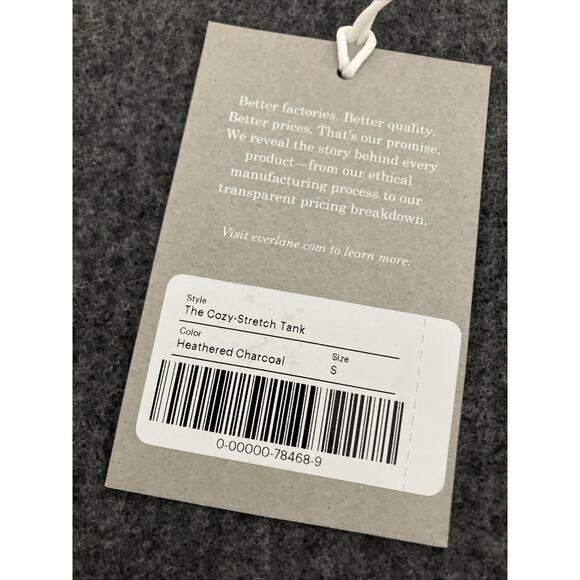 Everlane Women’s The Cozy-Stretch Tank Charcoal Gray Yak Hair Blend Sz S NWT - Picture 3 of 6